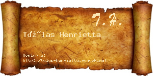 Tálas Henrietta névjegykártya
